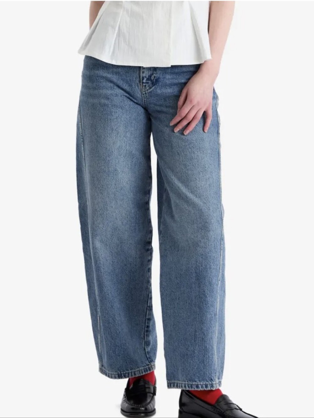 NWT Damson Madder Dion Barrel Jeans 14 Washed Blue